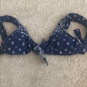 NWT blue and white Splendid Bikini Top